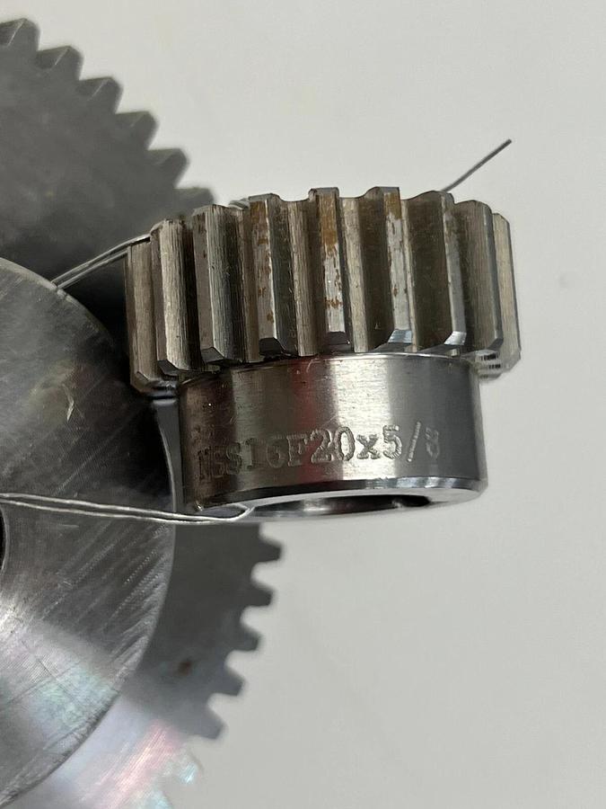 Used Schriber 0181 1248 Drive Gear w Browning NSS16F20x5/8 Spur Gear