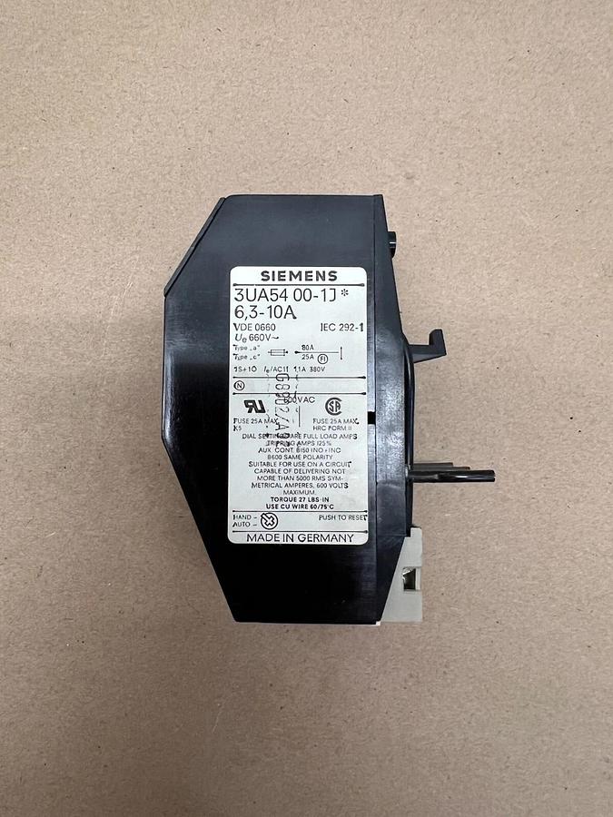 Siemens 3UA5 00-1J Overload Relay