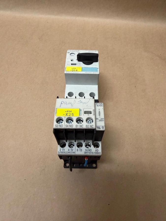 Used Siemens 3RV1021-1EA10 Circuit Breaker w/ 3RT1015-1BB41 Contactor