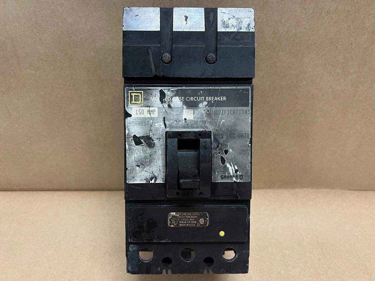 Used Square D KA36150 150A, 600V, J Pole Circuit Breaker, 3 Pole Unit PARTS