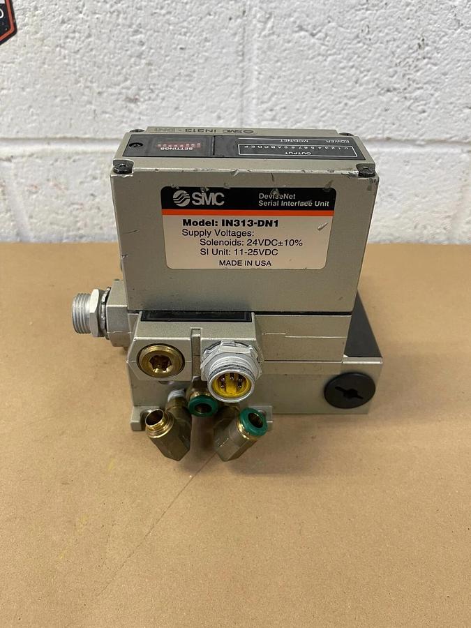 Used SMC IN313-DN1, 3 Block DeviceNet Serial Interface Pneumatic Manifold