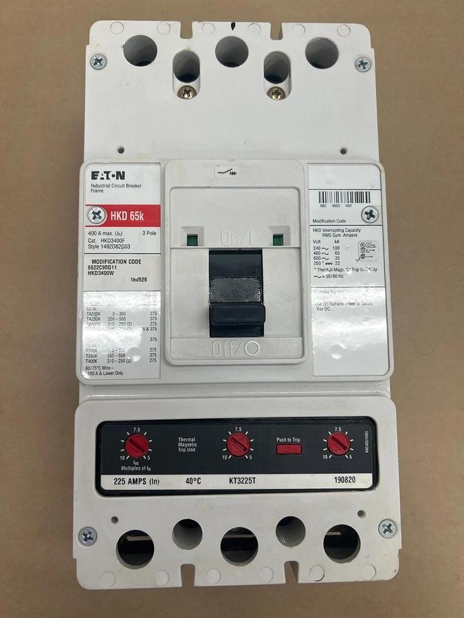 Used Eaton HKD3400W 400A Max, Molded Case Circuit Breaker