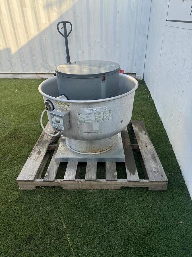 Used CaptiveAire NCA14FA Power Ventilator/ Exhaust Fan, Belt Drive 3/4Hp, 3 Ph