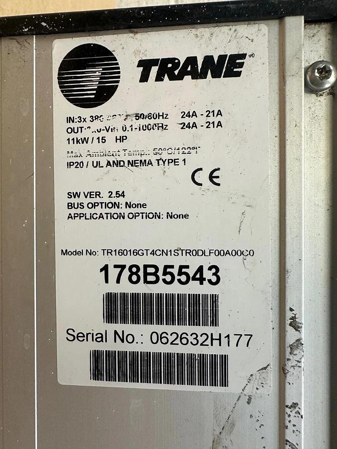 Used TRANE 178B5543 TR1 Series VFD TR16016GT4CN1STR0DLF00A00C0