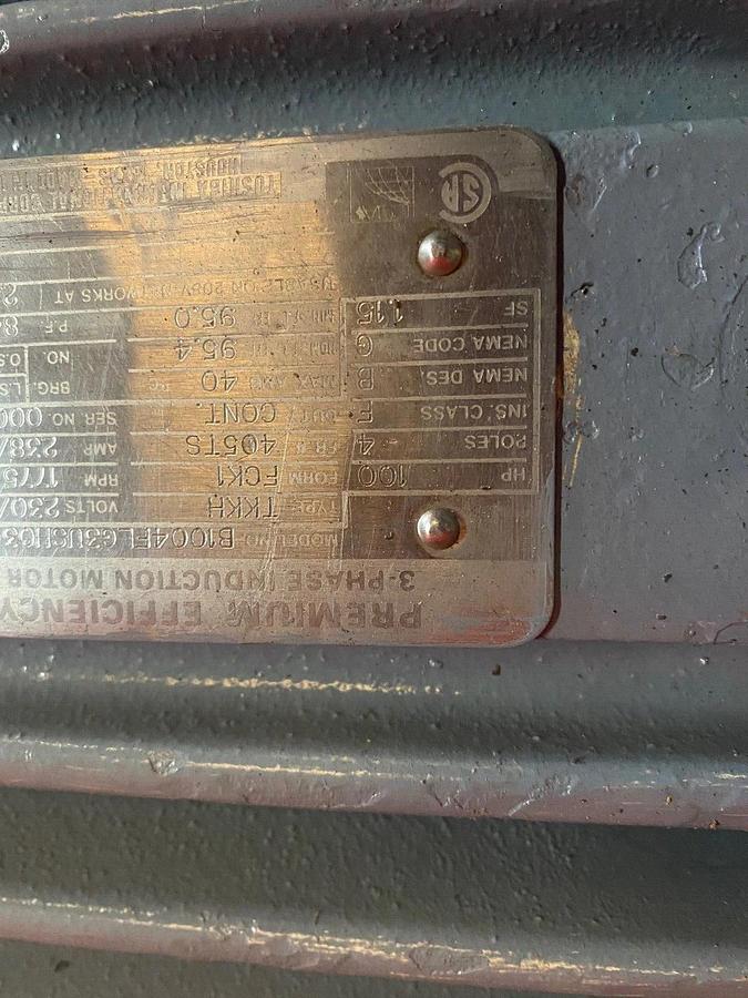 Used 3 Stage Hydraulic Pump Manifold w/ Toshiba Motor 100HP, 1775 RPM, 4 Pole