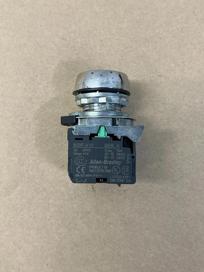 Used Allen Bradley 800F-X10 Series A Blue Push Button