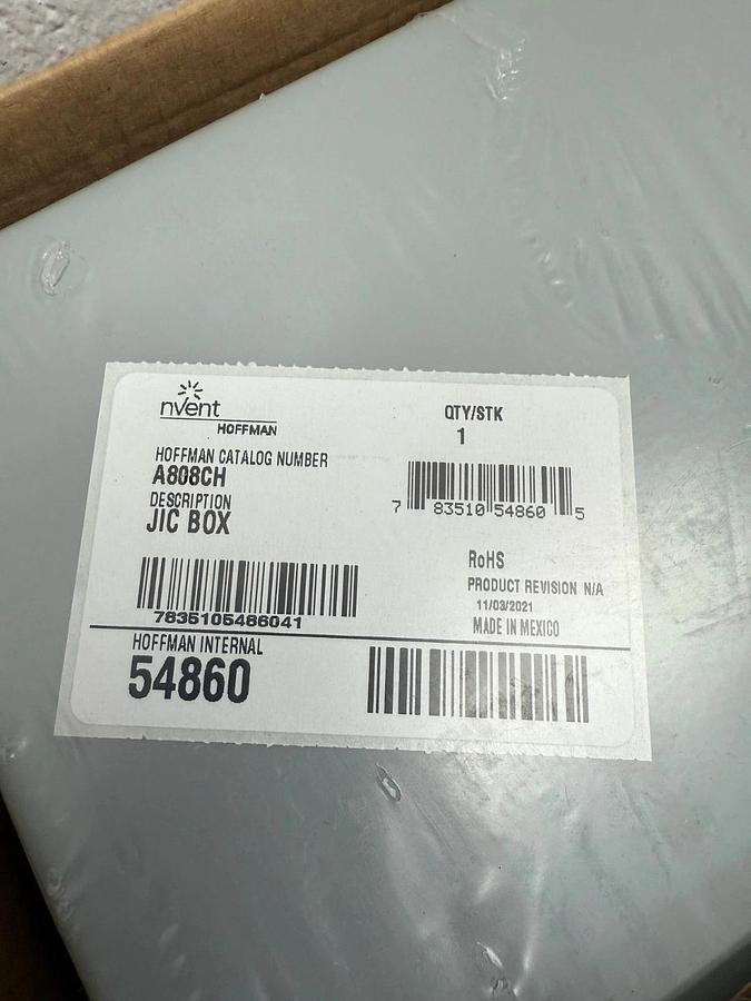 Used Nvent Hoffman A808CH Junction Box/Enclosure, 1 Box of 4 Enclosures *NEW*