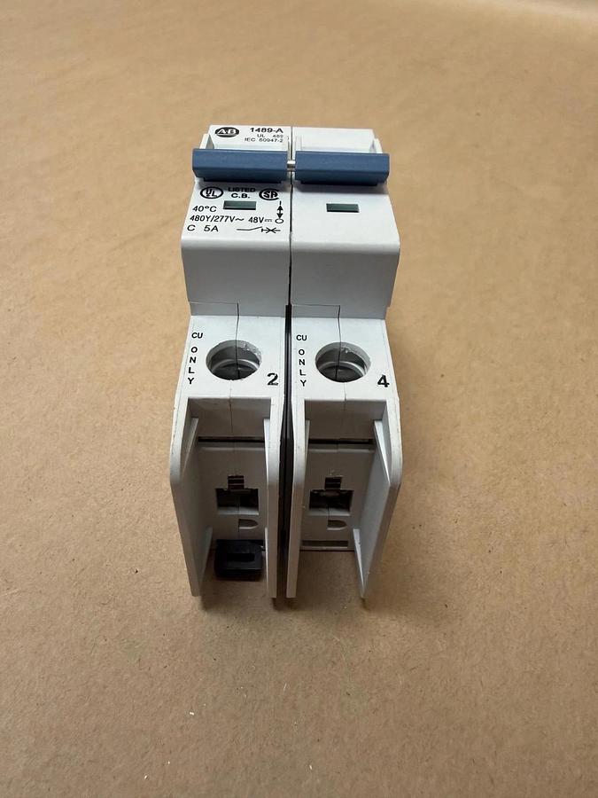 Used Allen Bradley 1489-A2C050 5A 2 Pole Circuit Breaker