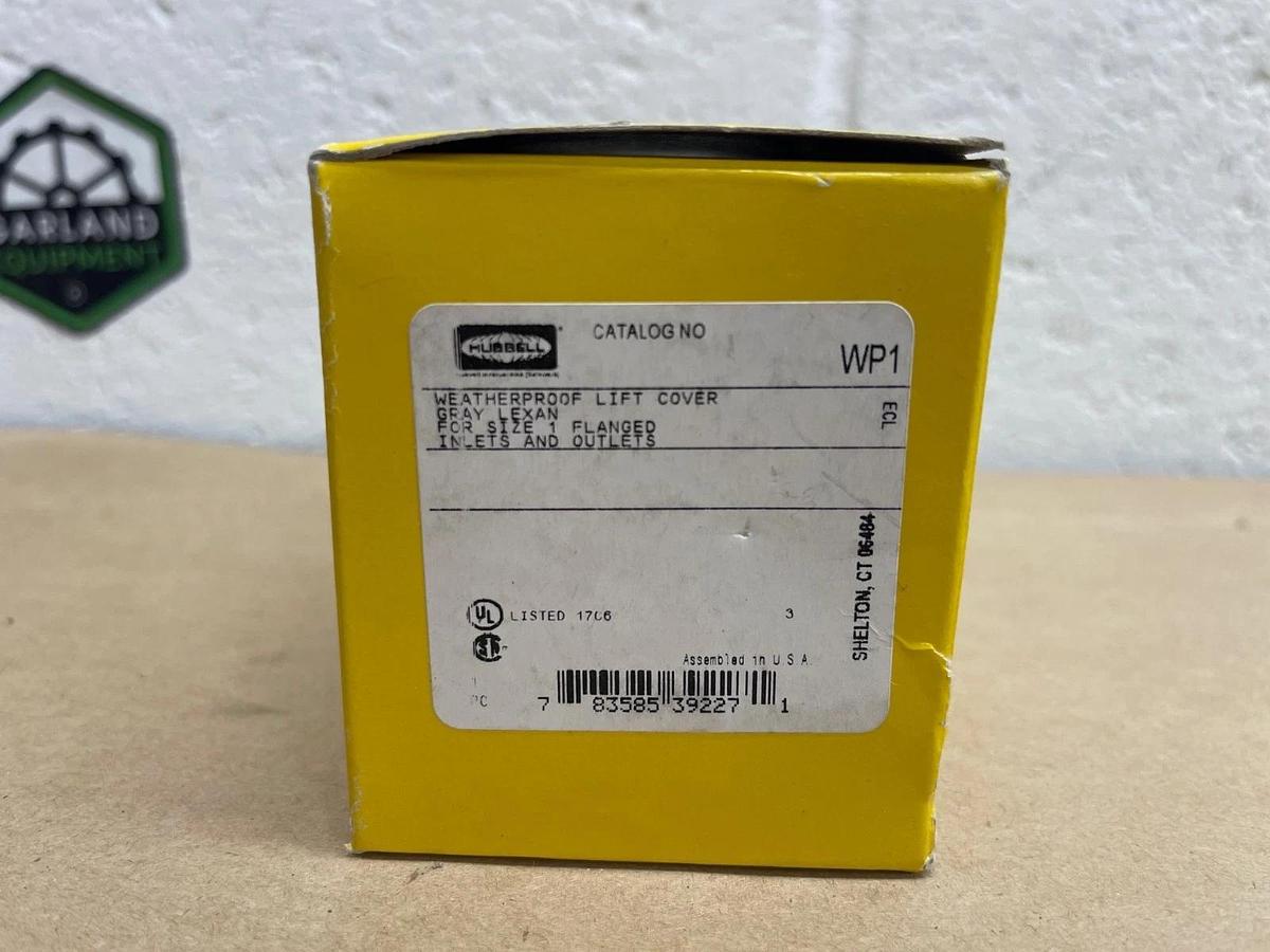 Used Hubble WP1 Gray Lexan Weather Proof Lift Cover for Size 1 Flanged Inlets/Outlets