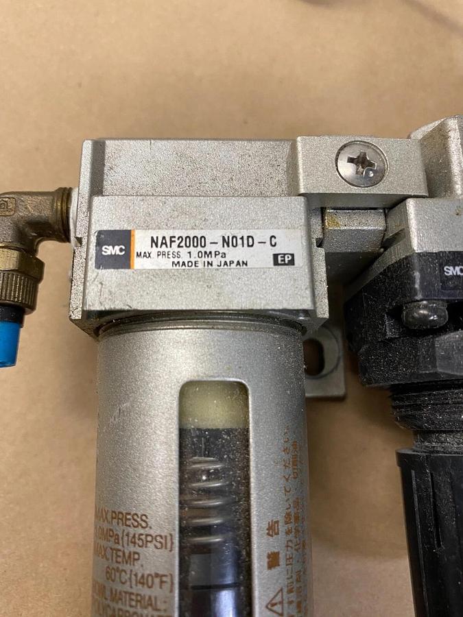 Used SMC NAF2000-N01D-C, NAR2000-N01, NAL2000-N01-3C Filter Regulator Assembly