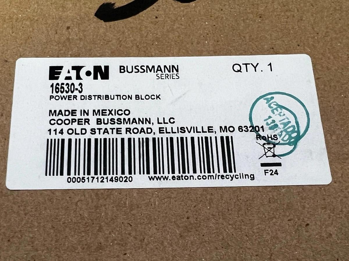 Used Eaton Bussman 16530-3 Power Distribution Block 760A 600V *NEW*