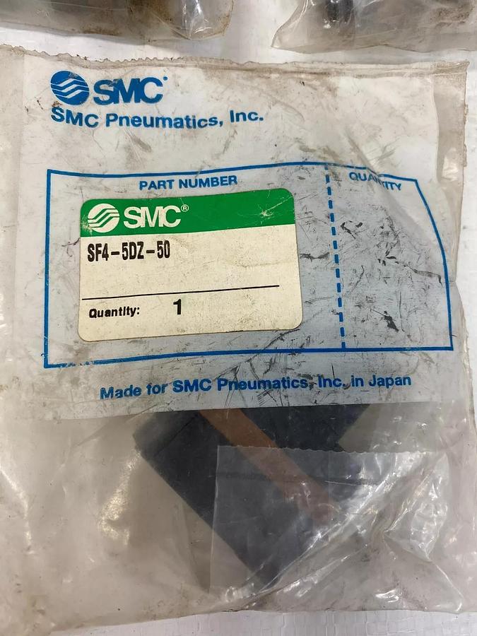 Used SMC SF4-5DZ-50 Connector Valve Assembly for Solenoid Valve - Lot of 3