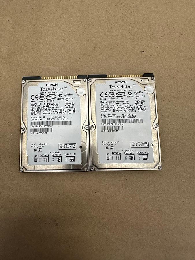 Used HITACHI HTS541040G9AT00 Hard Drive - Lot of 2