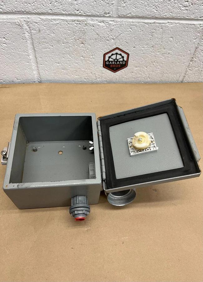 Used 6” x 6” Conduit Box, On and Off Switch, 4” Deep