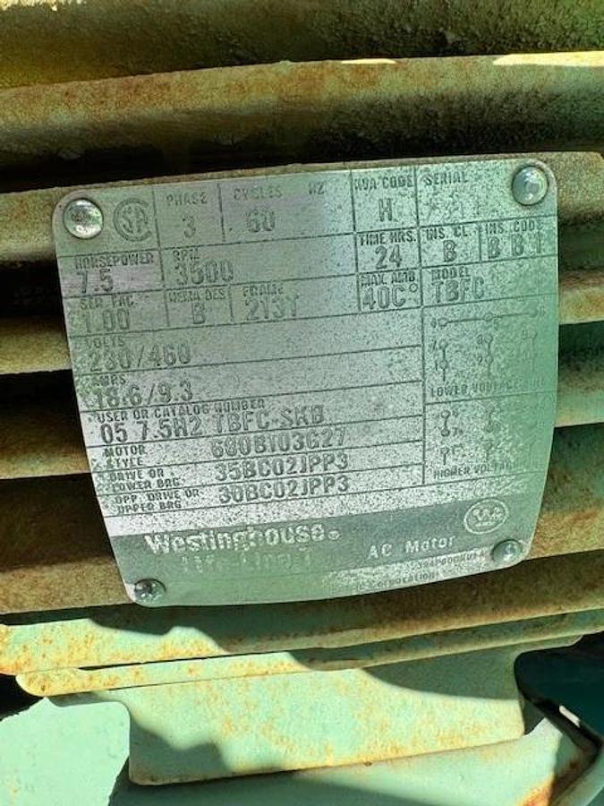 Used CEA-Carter Day Co 4A P CWTH 4, CW Top Horizontal Blower, 7.5 HP 3500RPM 230/460V