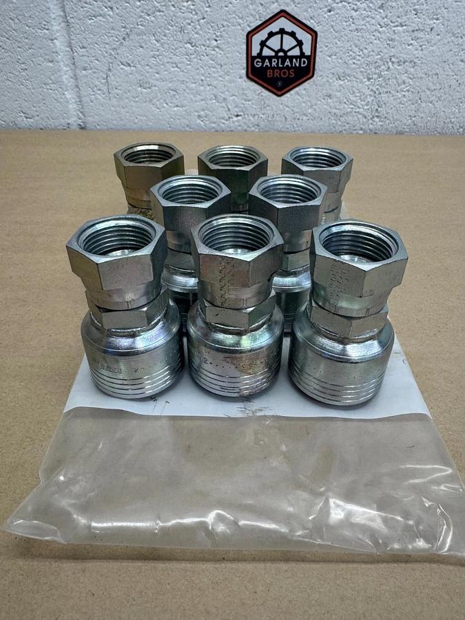Used Eaton Lot of TTC12 Hose Crimp Fittings, 8 Total, (2) TTC12, (6) T-12