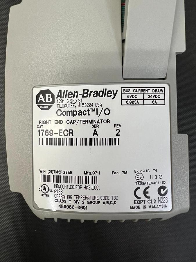 Used Allen Bradley 1769-ECR Series A Right End Cap
