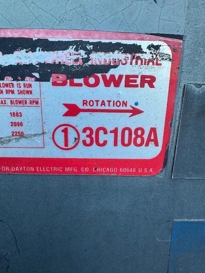 Used Dayton 3C108A Blower System @ 2250RPM, w/ AE51A Motor @ 15Hp