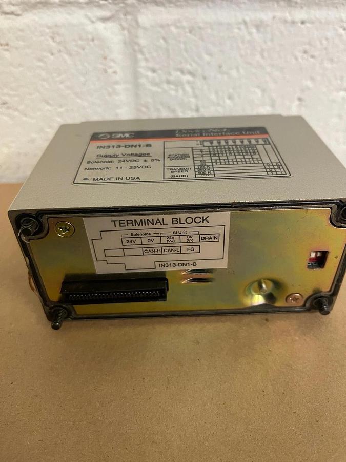 Used SMC IN313-DN1-B Terminal Block, Device Net, Serial Interface Unit