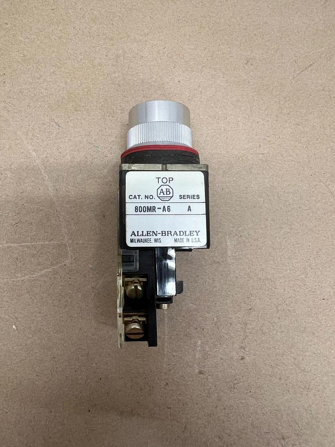 Allen Bradley 800MR-A6AK Small Round Flush Head Push Button, Red
