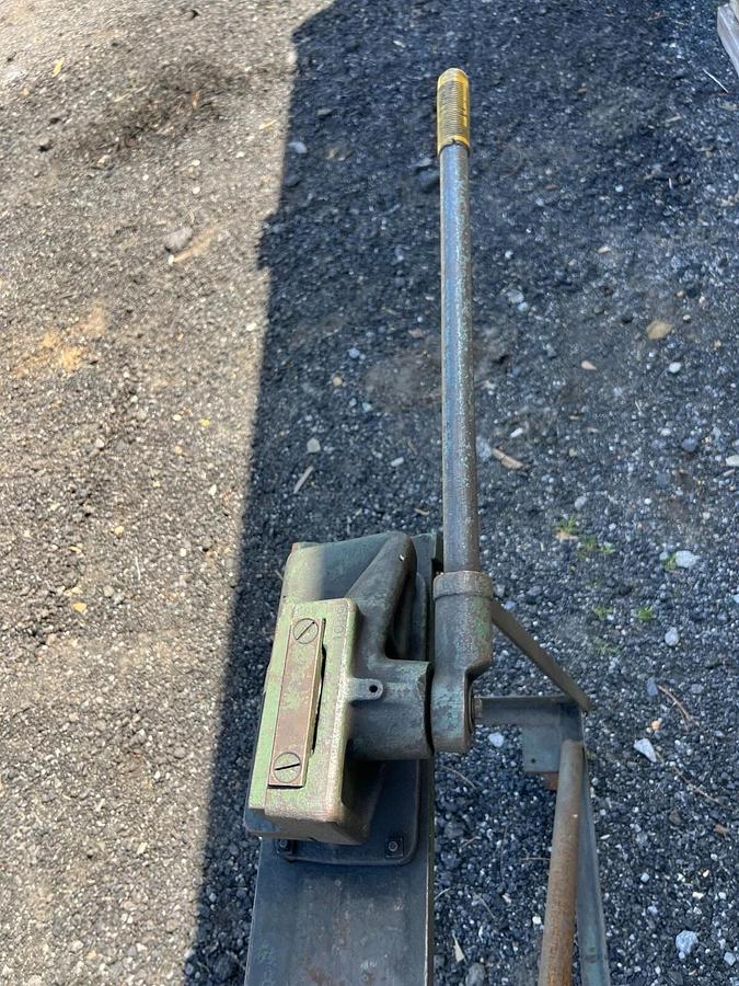 Used Roper Whitney Number 38, 3/16 Iron Shear Cutter, on Stand w/ Rollers