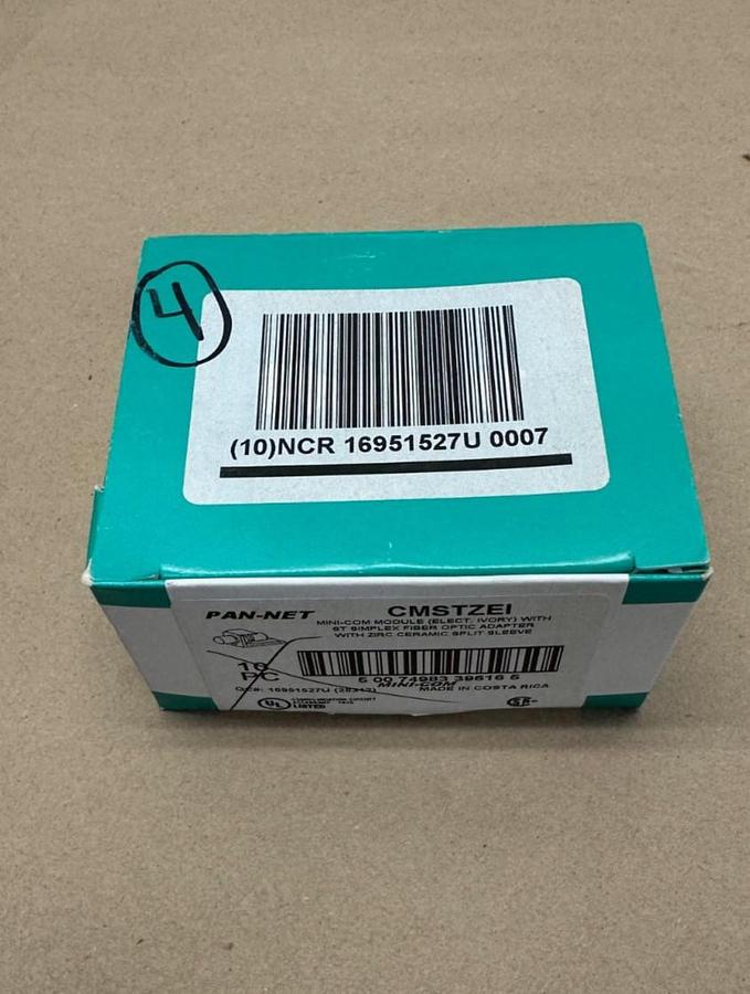 Used Panduit CMSTZEI Mini-Com Module, Fiber Optic Adapter *NEW* (Qty 4 in this box)