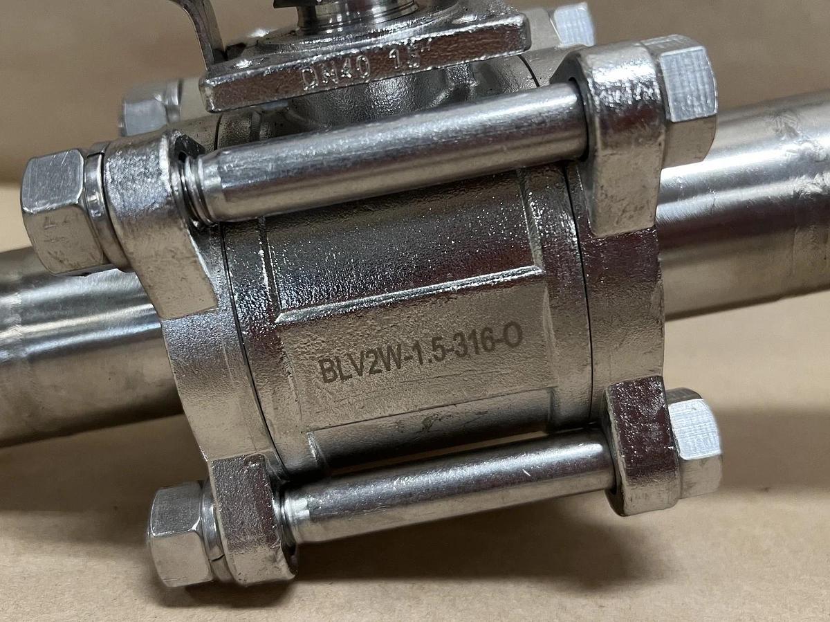 Used Steel & O'Brien BLV2W-1.5-316-0 1.5" Sanitary CF8M (316) Ball Valve Assembly