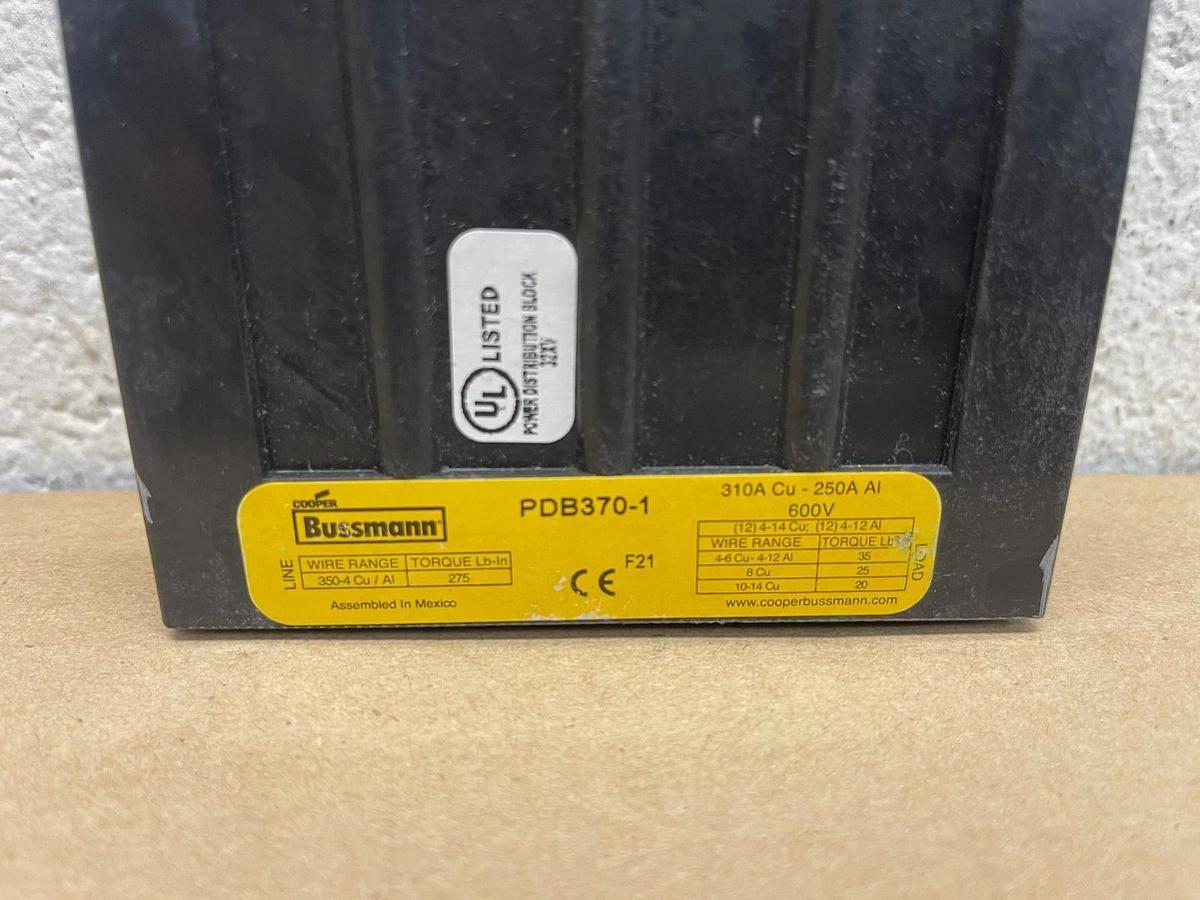 Used Bussman PDB370-1 Power Distribution Block, 310A *NEW*
