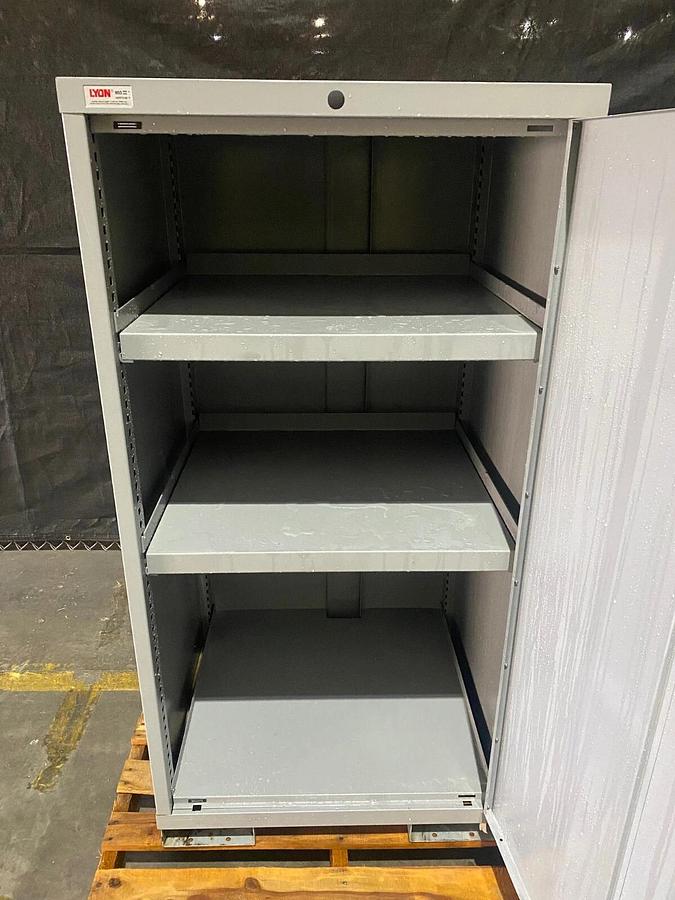 Used Lyon Single Door Industrial Tool Cabinet/Parts Storage W:30" H:59.50" D:27.75"