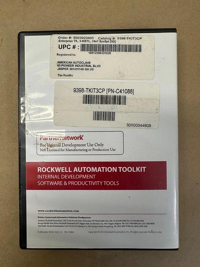 Used Rockwell Automation 9398-TKIT3CP Toolkit 2018 1TB, No Cord