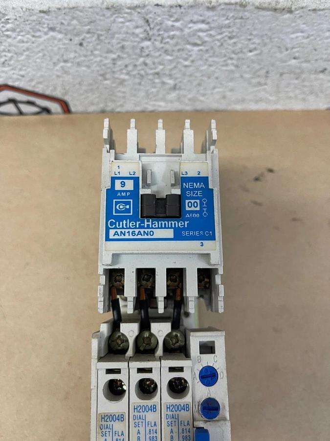 Used Cutler-Hammer AN16ANO Motor Starter, Ser C1, 9A 600V w/ C306DN3 Ser B1 Relay