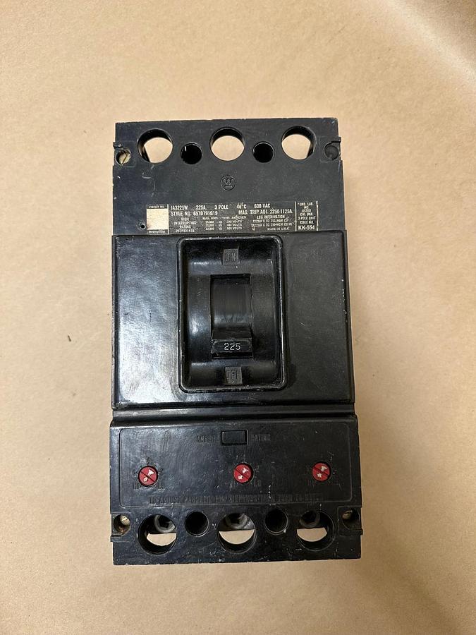 Used Westinghouse JA3225W 225A 3 Pole Circuit Breaker