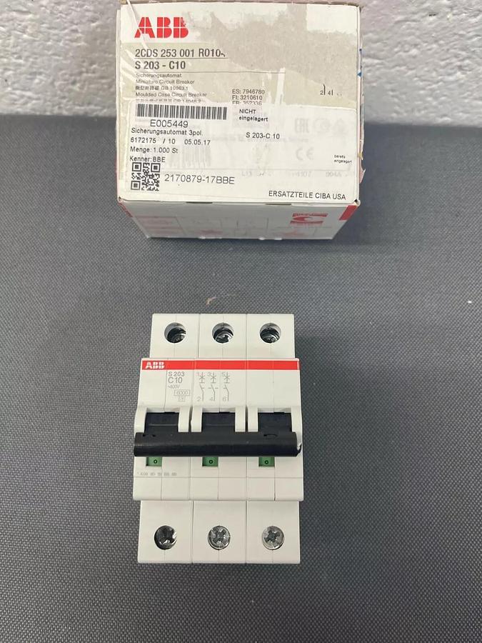 Used ABB S 203-C10 Cable Protection Switch