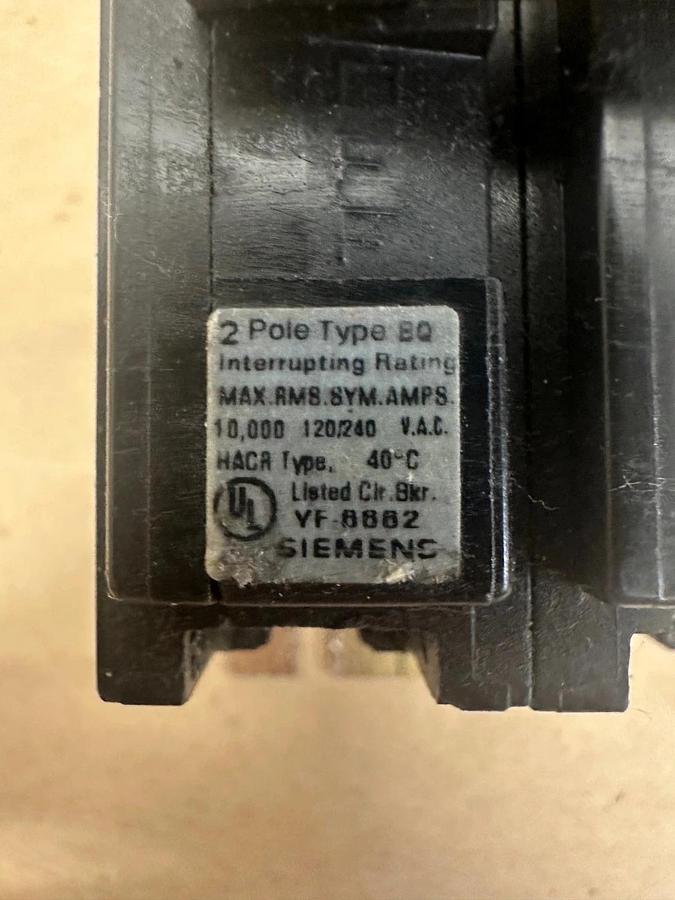 Used Siemens BQ2B025 Circuit Breaker 25A