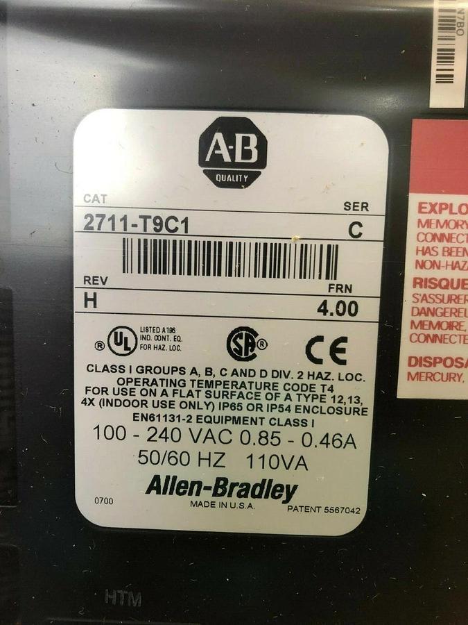 Allen-Bradley 2711-T9C1 PanelView 900 Series C