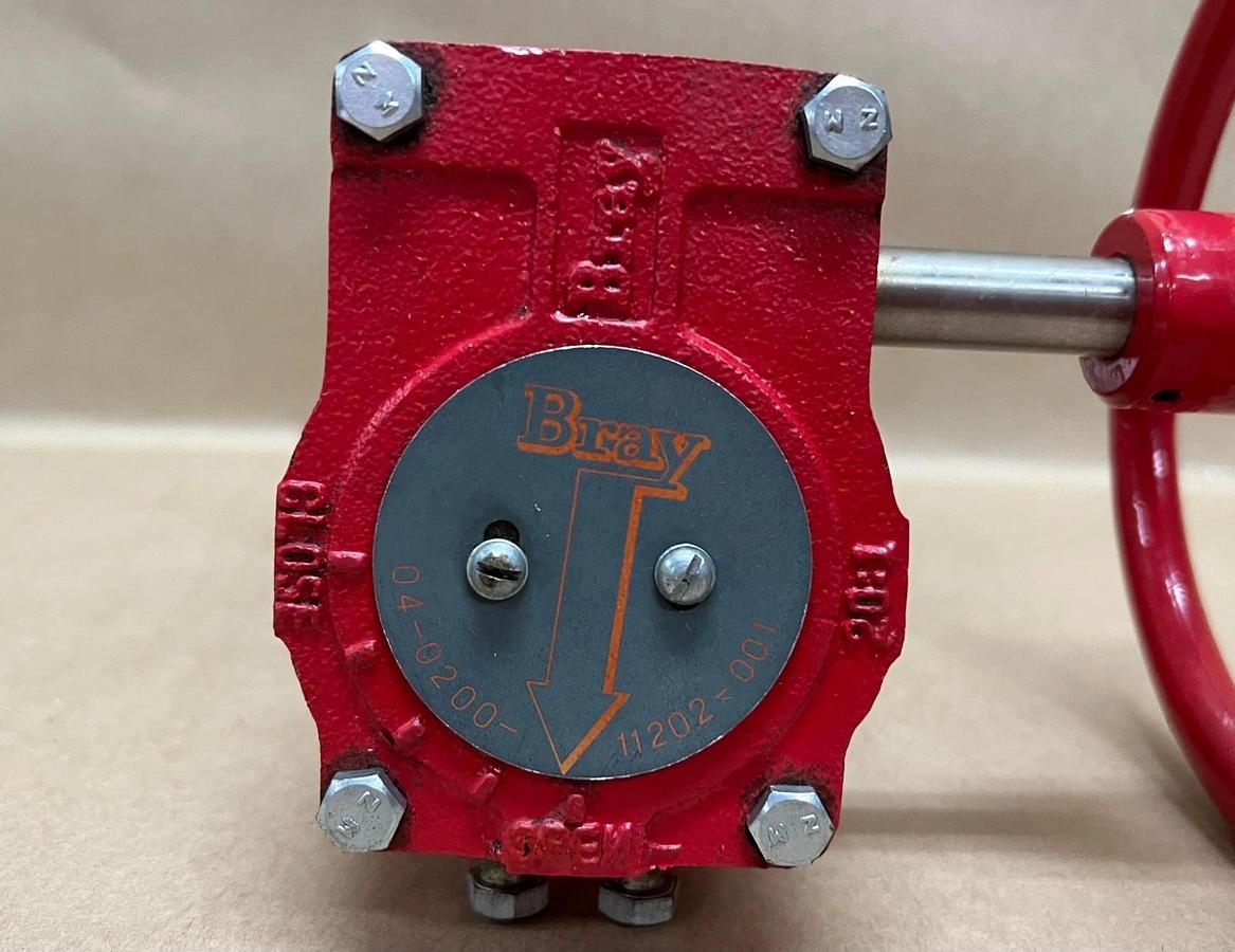 Used Bray 04-0200-11202-001 Manual Gear Operator, Hand Wheel & Ser 23, 3" Butterfly