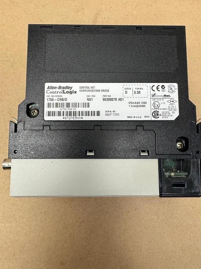Used Allen Bradley 1756-CNB/D N01 ControlLogix Control Communications Module Ser D