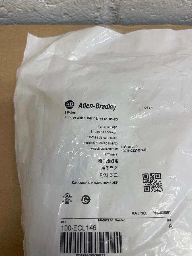 Used Allen Bradley 100-ECL145 Series A Terminal Lugs *NEW*