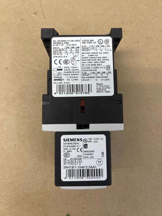 Used Siemens 3RT1016-1BB44-3MA0 Contactor