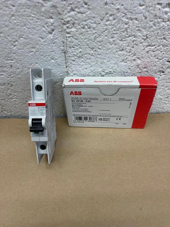 Used ABB 2CDS 271337 R0204 Circuit Breaker, 1 Pole, 20 Amp, SU 201M-C20 *NEW*