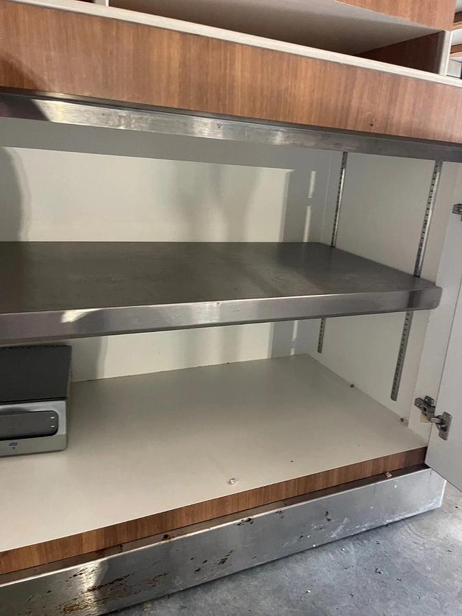 Used Custom Rolling Condiment Holder/Cabinet