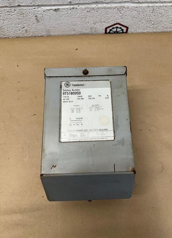 Used General Electric 9T51B0050 Transformer, 1.00KVA, 60Hz