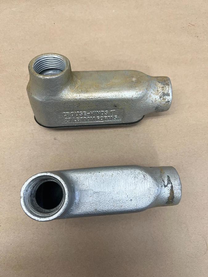 Used Crouse-Hinds 27 LB100M Form 5 Conduit Body - Lot of 2