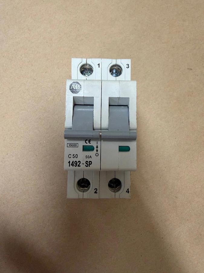 Used Allen Bradley 1492-SP2C500 C50 2 Pole Circuit Breaker