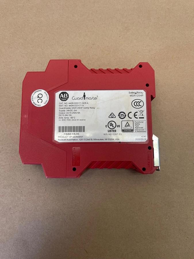 Allen-Bradley 440R-D23171 Safety Relay Ser A Guard Master MSR125HP, 24VDC 2W 6A