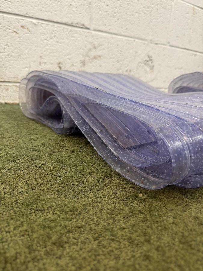 Used Global Industrial Ribbed Strip Door 2 Pieces of 208” x 12”, 17’ 4” x 12”