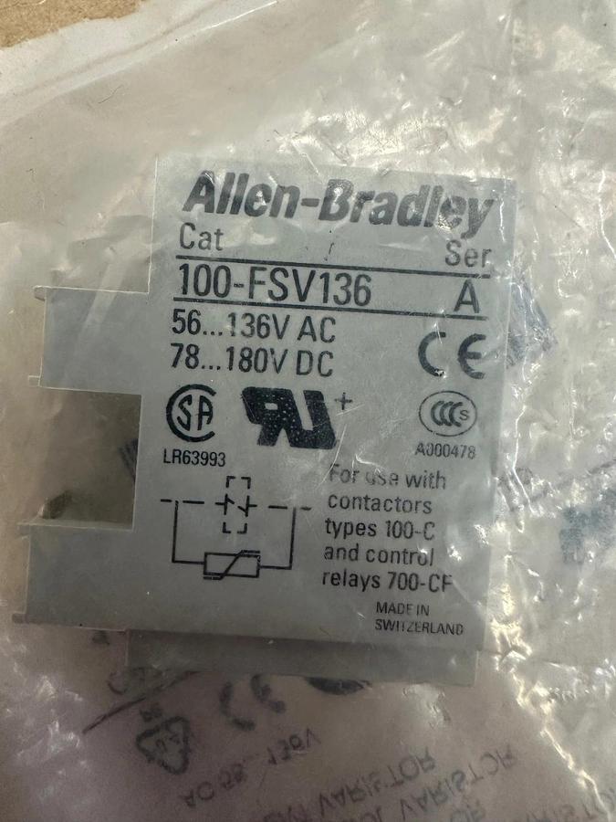 Used Allen Bradley 100-FSV136 Surge Suppressor Varistor *FACTORY SEALED*