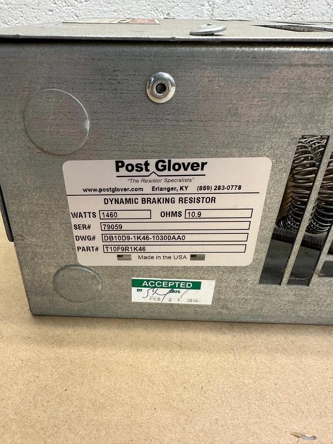 Used Post Glover DB10D9-1K46-10300AA0 Dynamic Braking Resistor