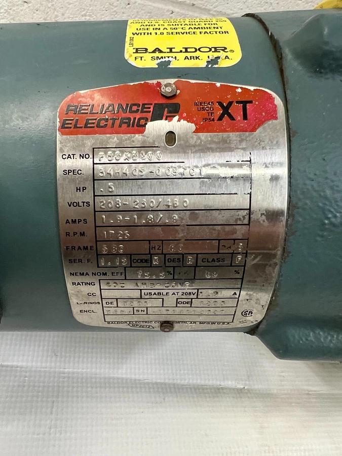 Used Milton Roy D42X7PM4N1N Pump w Reliance Electric Motor ( .5 HP, 1725 RPM)