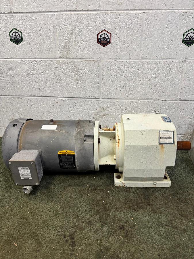 Used Boston Gear F872B-14K-B11, 14.09:1 Ratio w/ Baldor Reliance VM3710T 7.5Hp Motor
